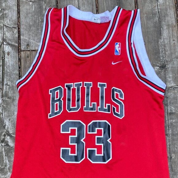 Vintage 90s Nike Chicago Bulls Scottie Pippen Jersey Medium Red - Picture 1 of 6